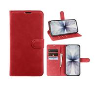 JIUNINE Funda para Realme 14T 5G / Realme 14 5G, Carcasa Tipo Cartera con Tapa de Piel sintética, Ranuras, Soporte y Cierre magnético, Flip Case Funda Protectora móvil, Rojo