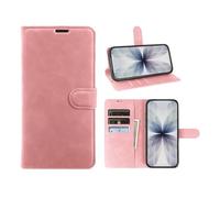 JIUNINE Funda para Samsung Galaxy A55 5G, Carcasa Tipo Cartera con Tapa de Piel sintética, Ranuras, Soporte y Cierre magnético, Flip Case Funda Protectora móvil, Rosa