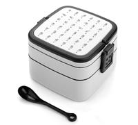 JiuPopular Bento Box, lonchera de alfabeto de lenguaje de señas, cajas de almacenamiento de alimentos de 2 capas con asa