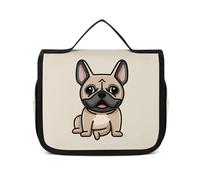 JiuPopular Bolsa de aseo colgante, bonita bolsa de aseo con perezoso de la selva tropical, bolsa de maquillaje para viajes, negocios, vacaciones, Bulldog francés, 22.5x18.5cm