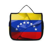 JiuPopular Bolsa de aseo colgante, bonita bolsa de aseo de bulldog francés, bolsa de maquillaje para viajes, negocios, vacaciones, Bandera de Venezuela, 22.5x18.5cm