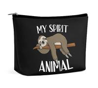 JiuPopular Bolsa de cosméticos, divertida bolsa de maquillaje camaleón, bolsa de aseo portátil con cremallera para uso diario, viajes, My Sprirt Animal Sloth, Talla única