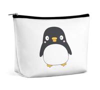 JiuPopular Bolsa de cosméticos, divertida bolsa de maquillaje camaleón, bolsa de aseo portátil con cremallera para uso diario, viajes, Lindo pingüino., Talla única