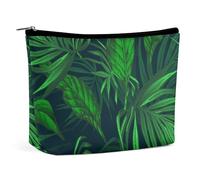 JiuPopular Bolsa de cosméticos, divertida bolsa de maquillaje camaleón, bolsa de aseo portátil con cremallera para uso diario, viajes, Planta verde de la selva tropical, Talla única