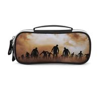 JiuPopular Bolsa de cosméticos portátil de poliuretano, bolsa de cosméticos Zombies Dead Men Walking Body at NightStationery Bag utilizada como estuche para lápices para oficina y escuela, bolsa de