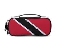 JiuPopular Bolsa de cosméticos portátil de poliuretano, bolsa de papelería con bandera de Trinidad y Tobago utilizada como estuche para lápices para oficina y escuela, bolsa de viaje de negocios o