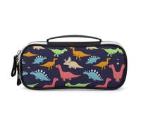 JiuPopular Bolsa de cosméticos portátil de poliuretano, bolsa de papelería de dinosaurio monstruo utilizada como estuche para lápices para oficina y escuela, bolsa de viaje de negocios o caja de