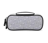 JiuPopular Bolsa de cosméticos portátil de poliuretano, con diseño de gato siamés en la pared, se utiliza como estuche para lápices para oficina y escuela, bolsa de viaje de negocios o caja de