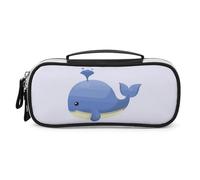JiuPopular Bolsa de cosméticos portátil de poliuretano para bolígrafos, diseño de faro de ballena de dibujos animados, bolsa de papelería utilizada como estuche para lápices para oficina y escuela