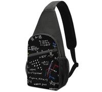 JiuPopular Bolsa de pecho, mochila cruzada para educación matemática lineal para hombres y mujeres