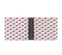 JiuPopular Bolsillo para monedas, cartera de piel con patatas frescas, cartera plegable de cuero para tarjetas de crédito, Cereza frutal, One Size