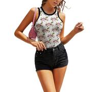 JiuPopular Camiseta sin mangas con estampado de cebra para mujer, camiseta sin mangas para yoga, chaleco deportivo, Patrón de mono, plátano, S