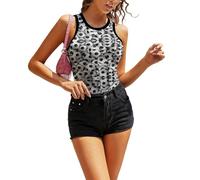 JiuPopular Camiseta sin mangas, con notas musicales para mujer, camiseta sin mangas, camiseta de yoga, chaleco deportivo, Balón de fútbol, XXL