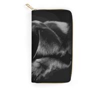 JiuPopular Cartera de cuero, arte de cachorro labrador negro, tamaño pequeño y gran capacidad, fácil de transportar, Estilo:, 19.7x10.5cm, Moderno