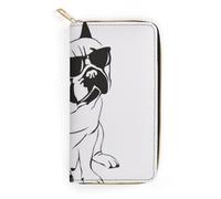 JiuPopular Cartera de cuero, bulldog francés, tamaño pequeño y gran capacidad, fácil de transportar, Estilo:, 19.7x10.5cm, Moderno