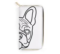 JiuPopular Cartera de cuero, bulldog francés, tamaño pequeño y gran capacidad, fácil de transportar, Estilo:, 19.7x10.5cm, Moderno