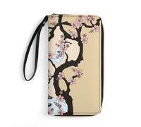 JiuPopular Cartera de cuero, cerezo Fuji Mountain en Japón, con cuerda, tamaño pequeño y gran capacidad, fácil de transportar