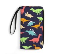 JiuPopular Cartera de cuero, dinosaurio monstruo, con cuerda, tamaño pequeño y gran capacidad, fácil de transportar