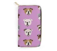 JiuPopular Cartera de cuero, divertido bulldog inglés, tamaño pequeño y gran capacidad, fácil de transportar, Estilo:, 19.7x10.5cm, Moderno