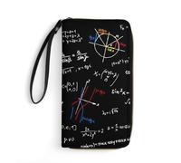 JiuPopular Cartera de cuero, educación matemática lineal, con cuerda, tamaño pequeño y gran capacidad, fácil de transportar