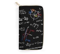 JiuPopular Cartera de cuero, educación matemática lineal, tamaño pequeño y gran capacidad, fácil de transportar, Matemáticas Lineales Educación Matemática, 19.7x10.5cm, Moderno