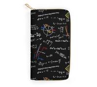 JiuPopular Cartera de cuero, educación matemática lineal, tamaño pequeño y gran capacidad, fácil de transportar, Estilo:, 19.7x10.5cm, Moderno