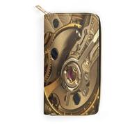 JiuPopular Cartera de cuero, engranajes steampunk, tamaño pequeño y gran capacidad, fácil de transportar, Estilo:, 19.7x10.5cm, Moderno