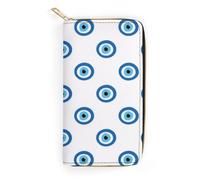 JiuPopular Cartera de cuero, mal de ojo, tamaño pequeño y gran capacidad, fácil de llevar, Estilo:, 19.7x10.5cm, Moderno