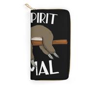 JiuPopular Cartera de cuero, My Sprirt Animal Sloth, tamaño pequeño y gran capacidad, fácil de transportar, Estilo:, 19.7x10.5cm, Moderno