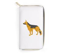 JiuPopular Cartera de cuero, oveja de pastor alemán, tamaño pequeño y gran capacidad, fácil de transportar, Estilo:, 19.7x10.5cm, Moderno