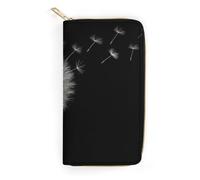 JiuPopular Cartera de cuero, semillas de diente de león, tamaño pequeño y gran capacidad, fácil de transportar, Estilo:, 19.7x10.5cm, Moderno