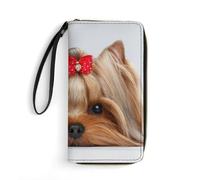 JiuPopular Cartera de cuero, The-background-945096, con cuerda, tamaño pequeño y gran capacidad, fácil de transportar, Yorkshire Terrier., 19.7x10.5cm, Moderno