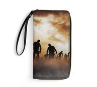 JiuPopular Cartera de cuero, Zombies Dead Men Walking Body at Night, con cuerda, tamaño pequeño y gran capacidad, fácil de transportar
