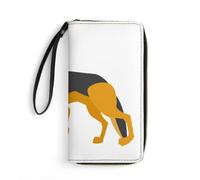 JiuPopular Cartera de piel, pastor alemán, con cuerda, tamaño pequeño y gran capacidad, fácil de transportar