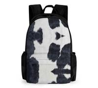 JiuPopular Daypack, E7e30e511f1088d2ae7f60a3068632af Mochila con bolsillos para senderismo, camping, viajes, Piel vacuna negra, 42x30.5cm