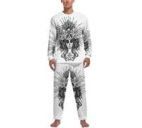 JiuPopular Dia De Los Muertos - Conjunto de pijama para hombre, diseño de calavera, camiseta de manga larga y pantalones, Calavera del Día de los Muertos, M