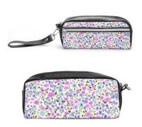 JiuPopular Estuche de cuero para lápices, bolsa de papelería con texto en inglés "I Love Volleyball", se utiliza como estuche para la oficina y la escuela, bolsa de viaje de negocios o caja de