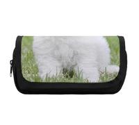 JiuPopular Estuche de doble capa, bolsa de papelería Bichon Frise Dog, se utiliza como estuche para lápices para oficina y escuela, bolsa de viaje de negocios o caja de herramientas pequeña, bolsa de