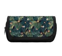JiuPopular Estuche de doble capa, bolsa de papelería de palmera hawaiana utilizada como estuche para oficina y escuela, bolsa de viaje de negocios o caja de herramientas pequeña, bolsa de maquillaje