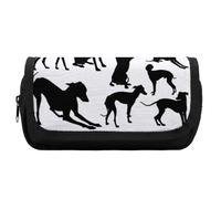 JiuPopular Estuche de doble capa, bolsa de papelería de perro galgo italiano utilizado como estuche para lápices para oficina y escuela, bolsa de viaje de negocios o caja de herramientas pequeña