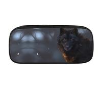 JiuPopular Estuche de poliuretano, bolsa de papelería Fantasy WolfStationery utilizada como estuche para oficina y escuela, bolsa de viaje de negocios o caja de herramientas pequeña, bolsa de