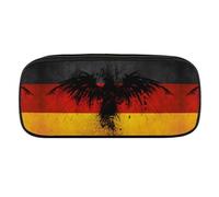 JiuPopular Estuche de poliuretano, diseño de águila de la bandera de Alemania, bolsa de papelería utilizada como estuche para oficina y escuela, bolsa de viaje de negocios o caja de herramientas