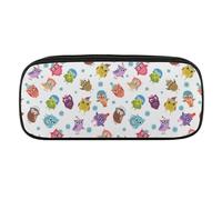 JiuPopular Estuche de poliuretano, diseño de búho, bolsa de papelería utilizada como estuche para oficina y escuela, bolsa de viaje de negocios o caja de herramientas pequeña, bolsa de maquillaje