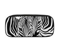 JiuPopular Estuche de poliuretano, diseño de cebra de animales abstractos, para oficina, escuela, bolsa de viaje de negocios o pequeña caja de herramientas, bolsa de maquillaje