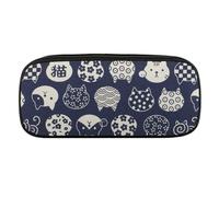 JiuPopular Estuche de poliuretano, diseño de gato de la suerte, bolsa de papelería utilizada como estuche para oficina y escuela, bolsa de viaje de negocios o caja de herramientas pequeña, bolsa de