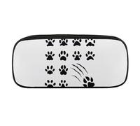 JiuPopular Estuche de poliuretano, estampado de huellas de animales, bolsa de papelería utilizada como estuche para oficina y escuela, bolsa de viaje de negocios o caja de herramientas pequeña, bolsa