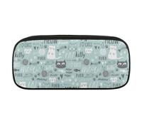 JiuPopular Estuche de poliuretano para lápices, bonito estuche de papelería verde utilizado como estuche para oficina y escuela, bolsa de viaje de negocios o caja de herramientas pequeña, bolsa de