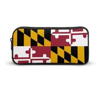 JiuPopular Estuche para lápices, bolsa de papelería con la bandera de Maryland. Se utiliza como estuche para la oficina y la escuela, bolsa de viaje de negocios o caja de herramientas pequeña, bolsa
