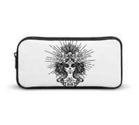 JiuPopular Estuche para lápices, bolsa de papelería de calavera de Dia De Los Muertos, se utiliza como estuche para oficina y escuela, bolsa de viaje de negocios o caja de herramientas pequeña, bolsa