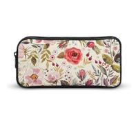 JiuPopular Estuche para lápices, bolsa de papelería de ciervo de camuflaje, bolsa de viaje de negocios o caja de herramientas pequeña, bolsa de maquillaje para niñas, Flores de amapolas en acuarel, 22